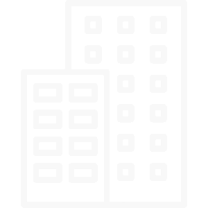 Icon showing two commercial-style buildings, symbolizing commercial and institutional electrical projects.